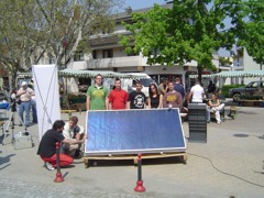 SchülerInnen mit Solarwand BS Mattersburg