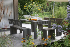 Gartenm&ouml;bel TAVOLA Robinie steingrau