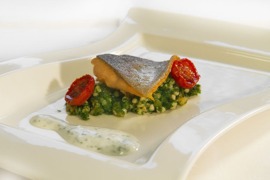 Lachsforelle auf Buchweizensalat