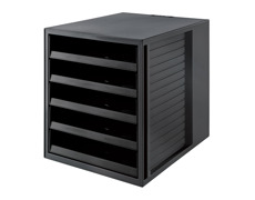 Schubladenbox, &ouml;lo-schwarz, vorne, offen