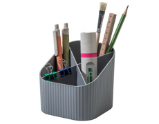 Schreibtischk&ouml;cher, &ouml;ko-grau, bef&uuml;llt