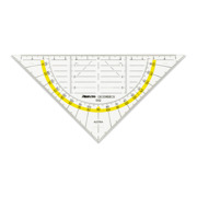 ARISTO AR1552 Geodreieck&reg;, das Original, Plexiglas ohne Griff, mit Facetten und Tuschenoppen, Hyp. 16 cm