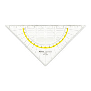 ARISTO AR1555/2 Geodreieck aus Plexiglas mit Griff, mit Facetten und Tuschenoppen, Hyp. 22,5 cm
