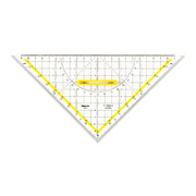 ARISTO AR1650/4 TZ-Dreieck aus Plexiglas mit Griff, mit Facetten und Tuschenoppen, Hyp. 25 cm