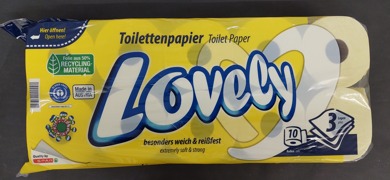 Toilettenpapier Lovely gelb