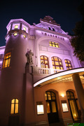 Fassade Volksoper beleuchtet Fassade Volksoper beleuchtet