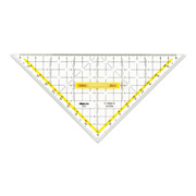 ARISTO AR1650/3 TZ-Dreieck aus Plexiglas mit Griff, mit Facetten und Tuschenoppen, Hyp. 22,5 cm ARISTO AR1650/3 TZ-Dreieck aus Plexiglas mit Griff, mit Facetten und Tuschenoppen, Hyp. 22,5 cm