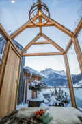 Glashaus auf der Dachterrasse im Chalet Berg.Heimat