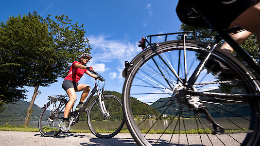 Radfahrer in der Natur