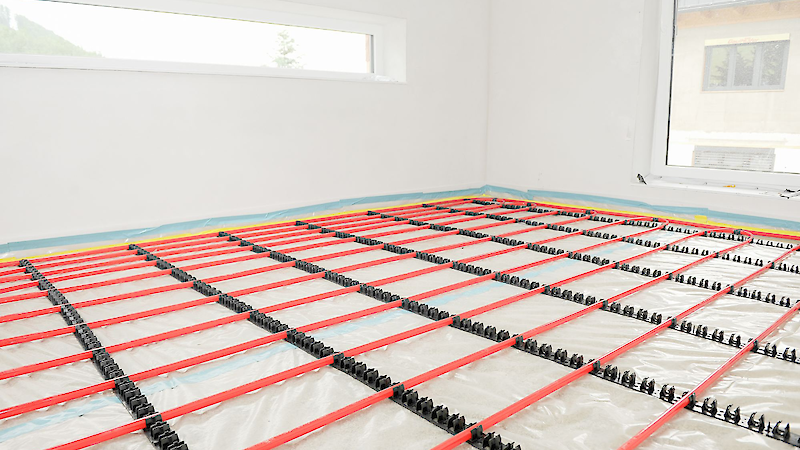 Pipes for underfloor heating, Copyright by Harreither