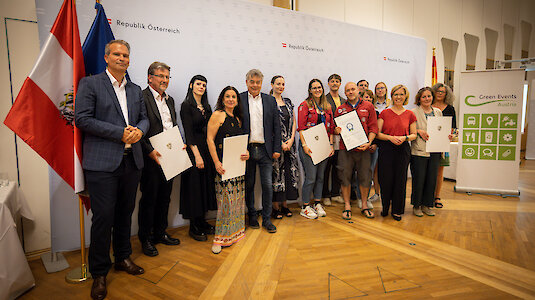 Award for the most sustainable events 2022-23 in the green Events Austria network. Copyright by BMK_Cajetan Perwein.
