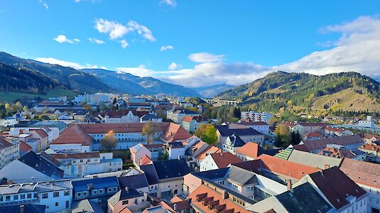 Blick über Judenburg vom Sternenturm aus