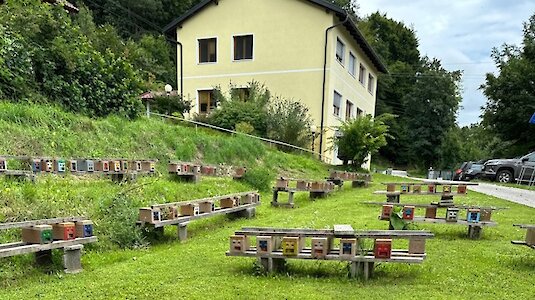Bienenstöcke vor der Imkerschule Kärnten